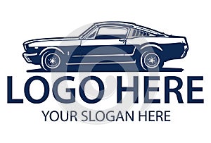 Blue Color Automotive Dodge Car Logo Design