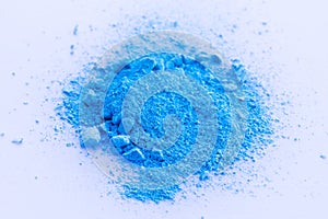 Blue color background of chalk powder.