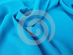 blue color chiffon fabric texture seamless with beautiful closeup detail fabric