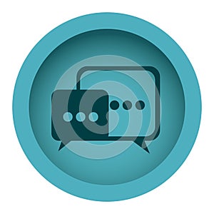 blue color circular frame with set dialog box and suspending points photo