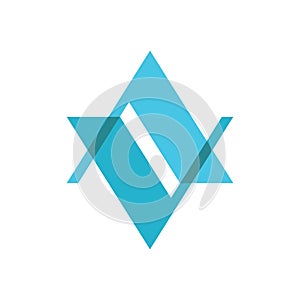 Blue color initial a v letter logo desgin