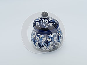 Blue Color Kitchen Crockery Pots Artistic Design Handmade