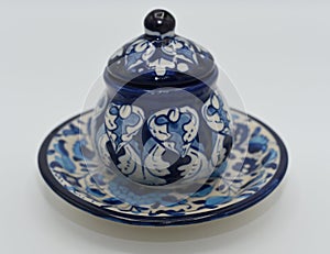 Blue Color Kitchen Crockery Sugar Pot