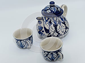 Blue Color Kitchen Crockery Tea Pot Set