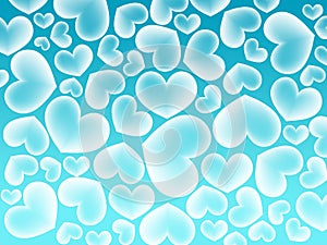 Blue color love heart background