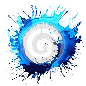 Ai generated ring circular shaped paint splatter on a white isolated background. photo