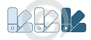 Blue Color palette guide icon isolated on white background. Vector