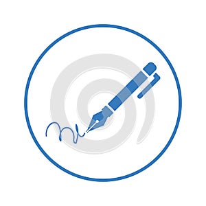Blue color pen, write, writing icon