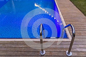 Blue color pool ,  handle