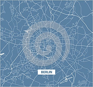 Blue color street map of Berlin
