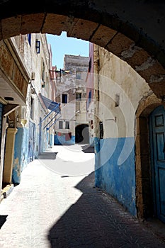 Blue color on the streets of Morocco, Africa