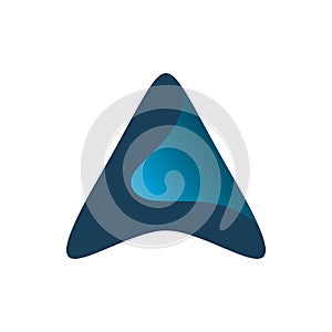 Blue color triangle arrow aero logo design