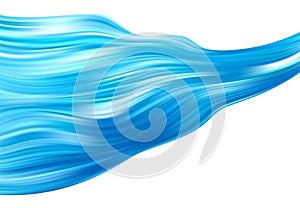 Blue color water Abstract smooth wave. Curve flow motion. Vector illustration