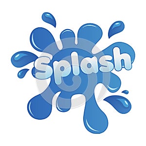 Blue Color Water Splash Icon