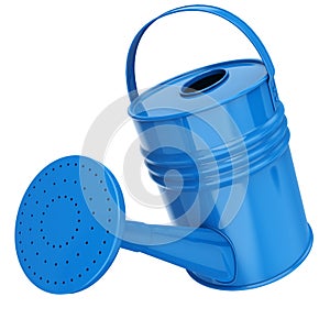 Blue Color Watering Pot Inclined Forward photo