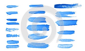 Blue colored doodle smear stroke brush