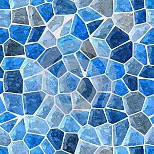 Blue colored marble irregular plastic stony mosaic pattern texture seamless background