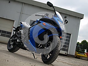 Blue colored new motorbike