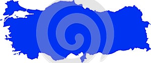 Blue colored Turkey outline map. Political turkish map. Vector illustration