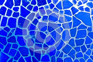 Blue colorful stone mosaic tiles on the wall as background or texture,mosaic background