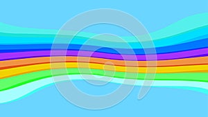 Blue colors and rainbow wave for background, abstract colorful wave line, wallpaper rainbow curve multicolor stripes, rainbow art