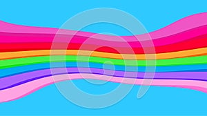 Blue colors and rainbow wave for background, abstract colorful wave line, wallpaper rainbow curve multicolor stripes, rainbow art
