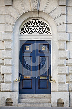 Blue colour door, office / home building