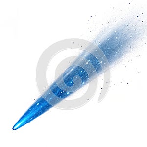 A blue comet isolated on white background