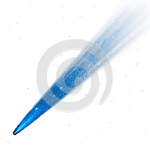 A blue comet isolated on white background