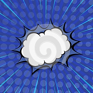 Blue comic zoom with lines and dots - Vector