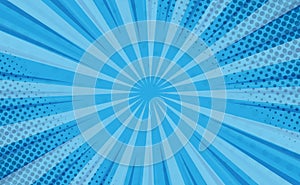 Blue comic zoom with lines and dots - Vector
