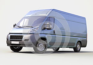 Blue commercial delivery van