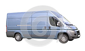 Blue commercial delivery van