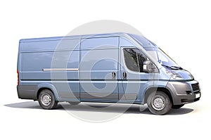 Blue commercial delivery van