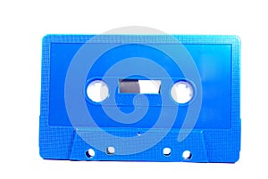 Blue compact cassette isolated