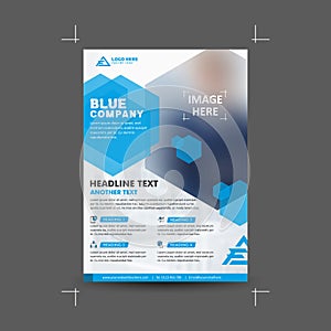 Blue company vector flyer template