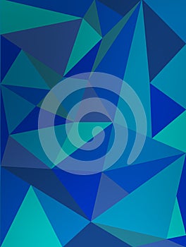 Blue composition with triangles.