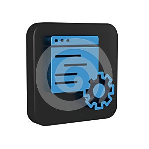 Blue Computer api interface icon isolated on transparent background. Application programming interface API technology