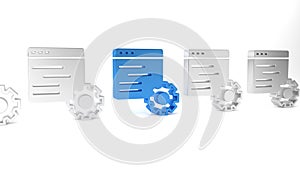 Blue Computer api interface icon isolated on white background. Application programming interface API technology
