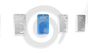 Blue Computer api interface icon isolated on white background. Application programming interface API technology