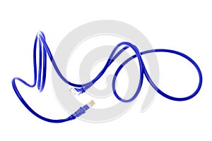 Blue Computer Cable RJ45 Plugs. Isolated on White