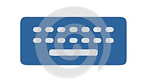 Blue Computer Keyboard Icon, Typing or Data Input Device, vector design Generative AI