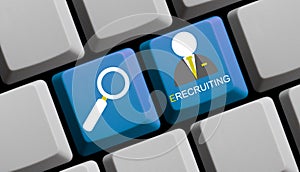 E-Recruiting online - Blue keyboard