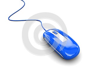 Blue computer mouse