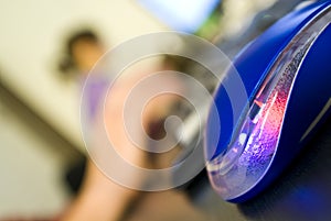 Blue computer mouse detailed