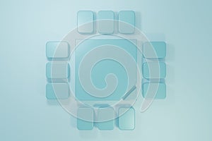 Blue Computer processor with microcircuits CPU icon isolated on blue background. Chip or cpu with circuit board. Micro