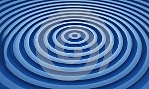 Abstract Concentric Circles in Blue
