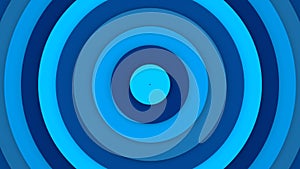 Blue concentric rings abstract 3D render