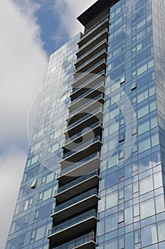 Blue Condo Building in Downtown Portland, Oregon