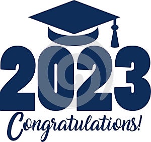Blue Congratulations Class of 2023